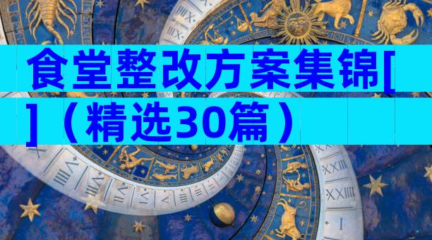 食堂整改方案集锦[]（精选30篇）